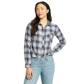 Eddie Bauer Women's Forest Flannel Shirt, Ice, X-Large