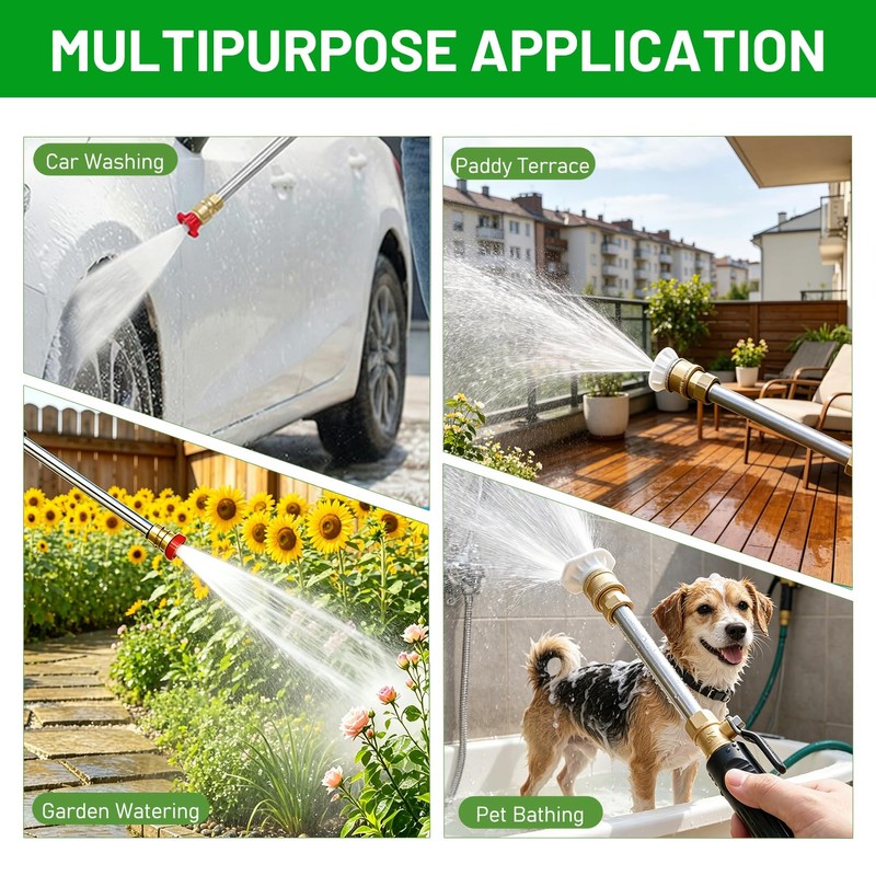 2026 Upgraded Jet Nozzle Power Washer for Garden Hose, Hydro