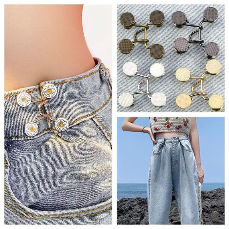 Waist Adjustment Buttons, Jeans Adjustment Buttons with Rivets Seamless Waist