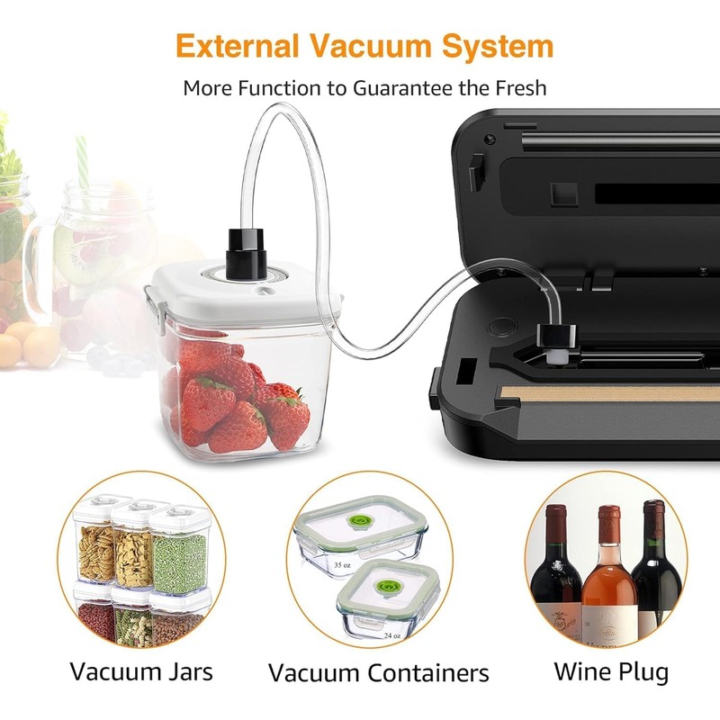 MEGAWISE Vacuum Sealer Machine, 2025 Model with 80kPa Suction Power,