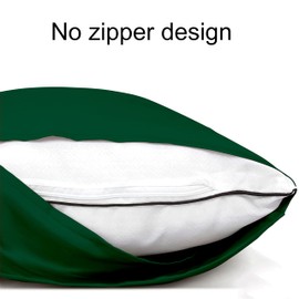 Silk Satin King Pillowcases for Hair and Skin Set of 2, Super Soft and Silky Cooling Pillow Cases with Envelope Closure, 20x36 Inches, Dark Green