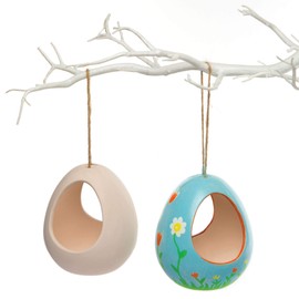 Baker Ross AR267 Bird Feeders for Crafts - Pack of 2, Ceramic Painting Art Activities for Kids, 11cmx9cm