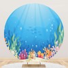 7.2x7.2ft Polyester Under The Sea Backdrop Deep Blue Ocean Sea