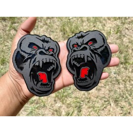 Badge Addictz Red Eye Angry Gorilla Ape Emblem Badges Custom New
