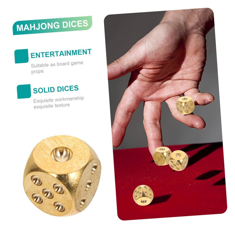 Abaodam Pure Copper Dice Win Switch Teaching Dice Board Gold