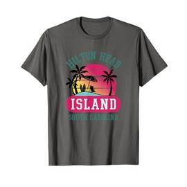 Retro Cool Hilton Head Island SC Beach Souvenir Novelty Art T-Shirt for Men Women Girls Kids