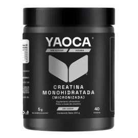 Creatina Monohidratada Micronizada En Polvo Alta Pureza I Yaoca I 200g I 40 Servicios I Sin Sabor I Sin Azúcar                                        