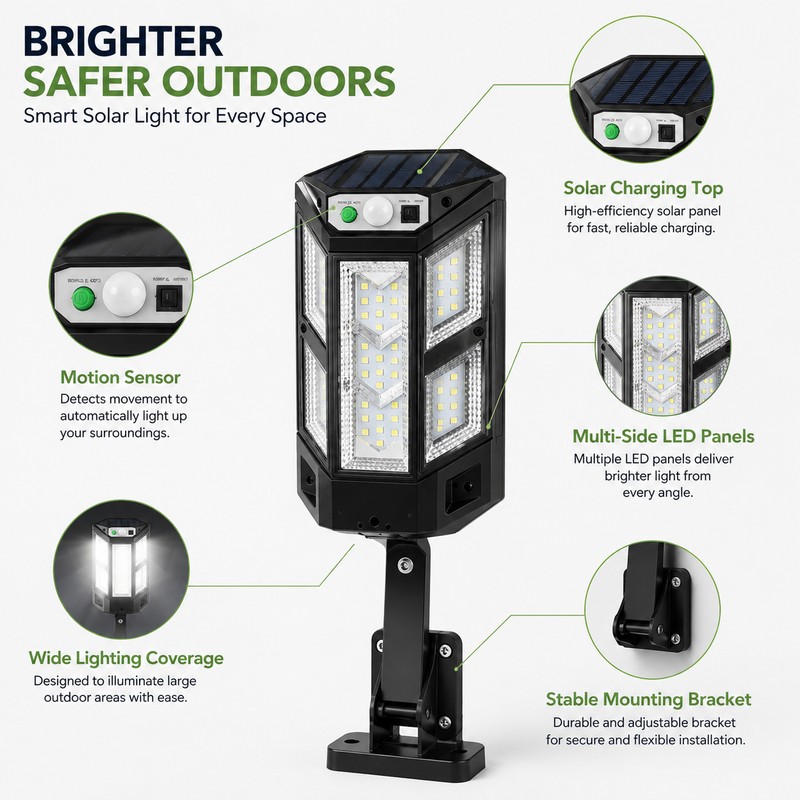 Solar Motion Sensor Light for Outdoor Home Lighting – IP65