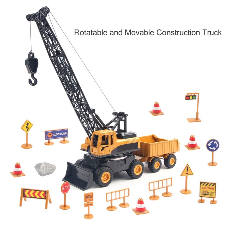 Crane Truck Toy 1:55 Strong Alloy Plastic Hand Eye Coordination