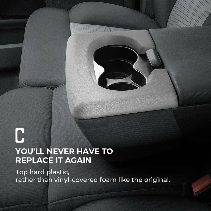 Center Console Cup Holder Pad Armrest Lid Cover Gray Fit