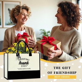 Cool Aunt Gifts Ideas Aunt Stuff Auntie Gifts Best Aunt Ever Gifts Canvas Tote Bag Reusable Grocery Bag Gifts Ideas for Aunt Auntie Aunty Women Female Her Birthday Christmas Anniversary Wedding
