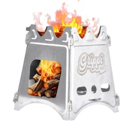 Grippi Camping Fire Stove - Camp Cook Stove - Wood Burning Stove - Survival Stove Portable Kit - Compact, Durable, Camp Stoves - Lightweight Outdoor Camping Stove - 4.5x6.5x7.1 inch