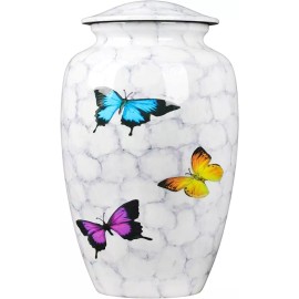Butterfly Print Urns for Human Ashes Handcrafted Cremation Metal Urns For Adult