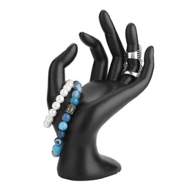 Jewellery Stand, Earrings Holder Stand Black Hand OK Gesture Rings Display Stand Resin Velvet Earrings Bracelet Holder Jewellery Organiser Show Case (Resin)