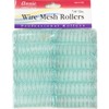 Annie Wire Mesh Rollers #1023, 12 Count Green Medium 7/8