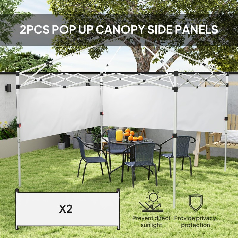 Outsunny 2 PCS Canopy Half Walls for 10' x 10'