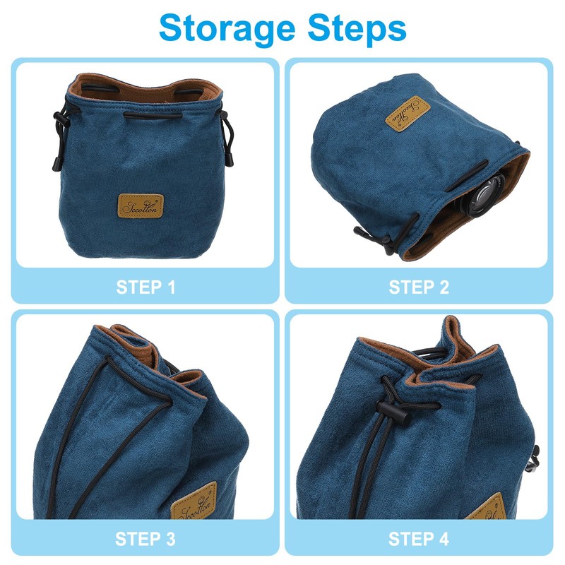 PATIKIL Soft Camera Pouch, L Size Shockproof Drawstring Lens Case