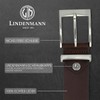 LINDENMANN Men's Leather Belt, Cowhide Belt, XXL, Dark Brown, brown