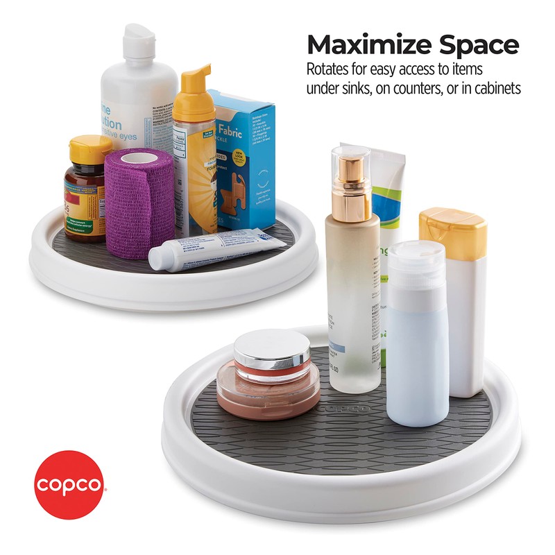 Copco 9 Inch Non Skid Pantry Cabinet Lazy Susan Turntable,