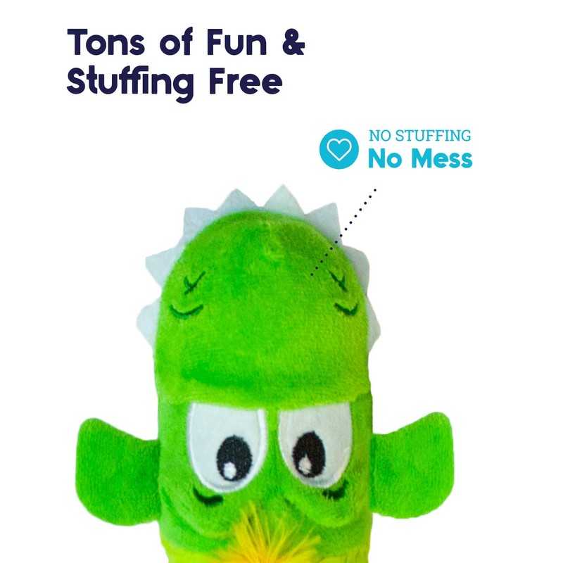 Petstages Stuffing-Free Big Squeak Gator Plush Dog Toy, Medium