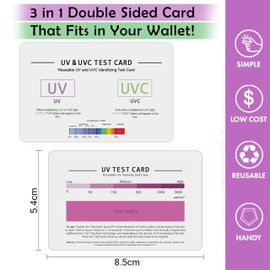 SaiTech IT | UV & UVC Test Card & UV Intensity Test Card | 3-in-1 UV Test Card | UVA & UVC Light Identifying Card | UV Bulb & LED Intensity Reading Card | UV Dosage Indicator Card | UVB Tester