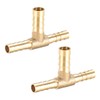 sourcing map Brass Hose Reducer Fitting T 3 Way Barb