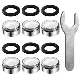 YIXISI 6 PCS Faucet Tap Aerator M24, with Spanner and 6 Rubber Gaskets, Faucet Aerator Replacement Male Faucet Tap Aerators Nozzle, Tap Spout Aerator with ABS Filter
