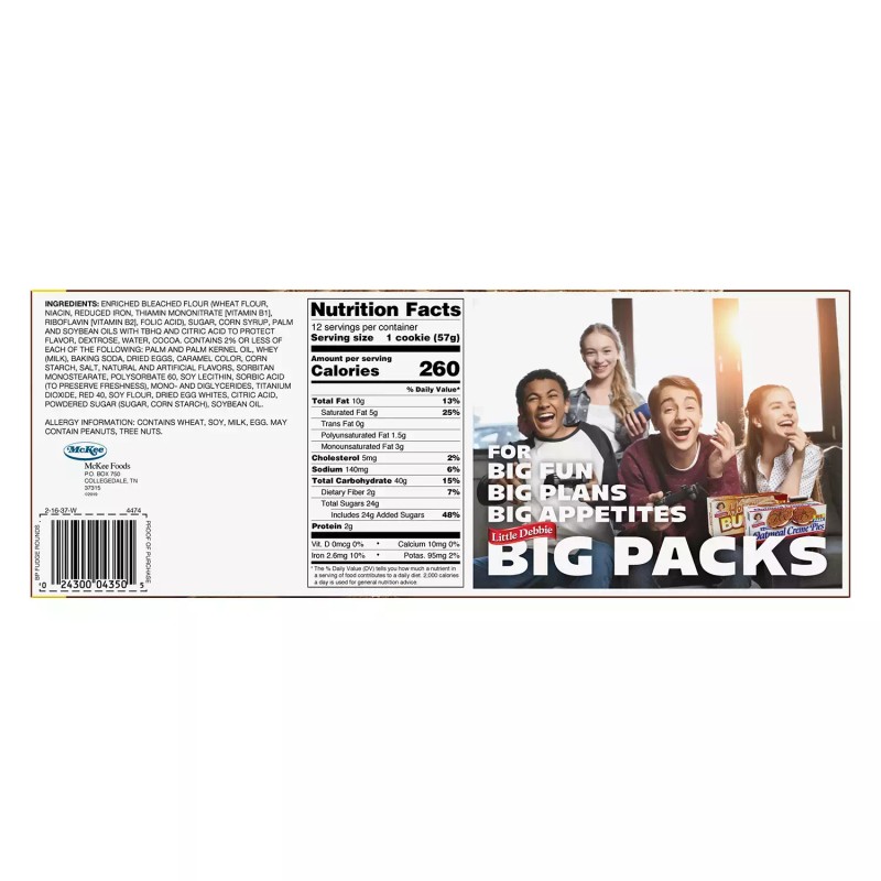 McKee Foods LITTLE DEBBIE FUDGE ROUNDS, (THREE BOXES, 12 PER
