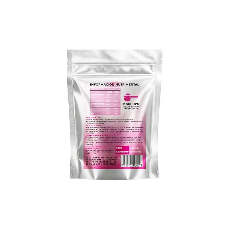 Péptidos Bioactivos Colágeno Hidrolizado Polvo 420g Fórmula Alemana 100 Puro
