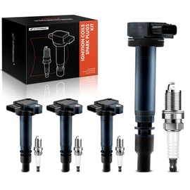 A-Premium Set of 4 Ignition Coil Pack and Iridium Spark Plugs Compatible with Toyota Tacoma 2000-2004, 4Runner 2000, 2.4L 2.7L