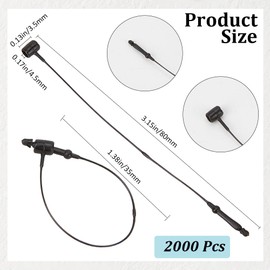 CABODYALS 2000Pcs 3 Inch Plastic Black Tag Loops Hang Tag String Security Price Tags Fastener Ring Adjustable Snap Lock Pin Safety Loop Ties for Retail Store Clothing Price Tag DIY Accessories Supply