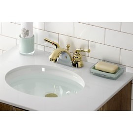 Kingston Brass KB2622 Naples 4-Inch Centerset Lavatory Faucet, Polished Brass