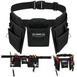 ASNOMY Tool Belt Men and Women, Craftsman Belt with 19 Pockets, Tool Bag for Men, Removable and Adjustable Tool Belt Bag for Electricians, Carpenters, Construction Workers