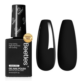 Beetles Gel Polish Hema Free Classic Black Gel Nail Polish Soak Off Uv LED Nail Lamp 8ml DIY Home Manicure Salon Gift for Women Silent Charm
