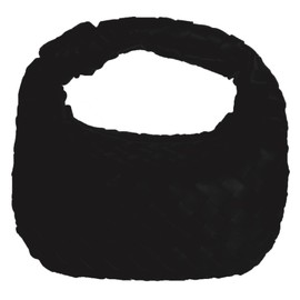 Woven Handbag for Women Knotted Top-Handle Bag Soft PU Leather Hobo Bag Fashion Ladies Evening Clutch, Black, 11inch