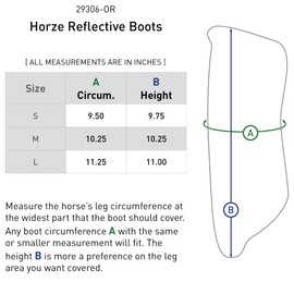 Horze High-Visibility Reflective Neoprene Protective Horse Boots Pair for Nighttime Horseback Riding | Front or Back Legs - Orange - L