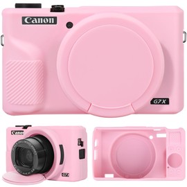 Supmay Camera Case for Canon Powershot G7 X Mark III Digital Camera, Soft Silicone Protective Bag Removable Lens Cover, Silicone Cover Rubber Soft Camera Case, Pink