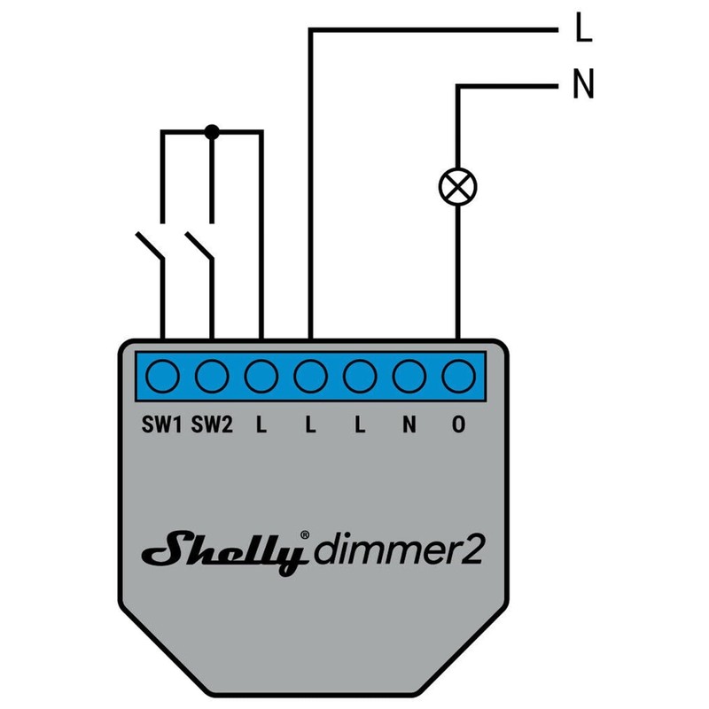 Shelly Dimmer 2, Intelligent WiFi Dimmer, No Neutral Conductor Required,