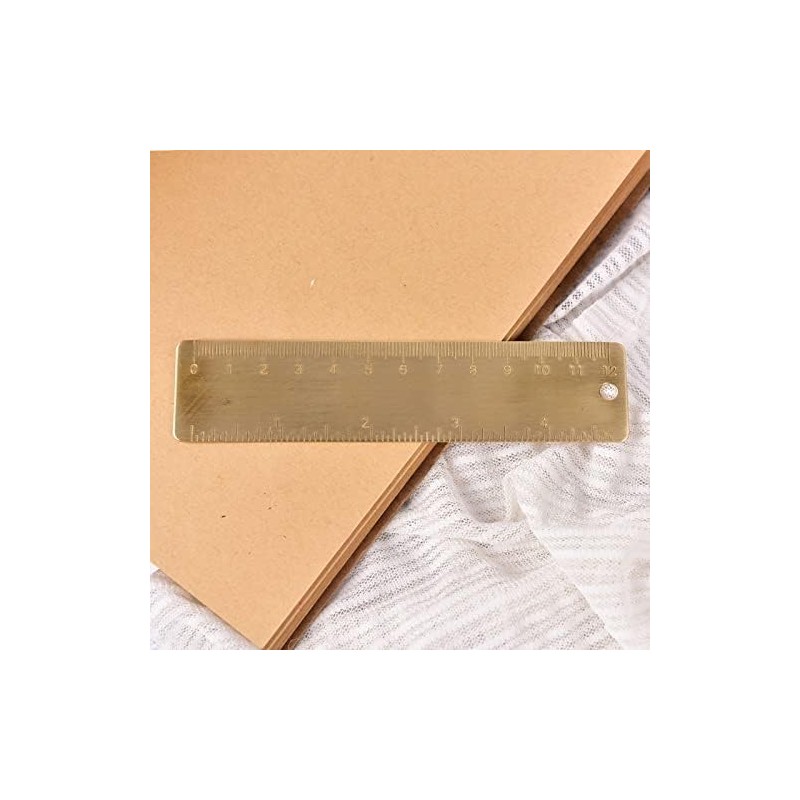 Brass Mini Measuring Tool Set - Gold Drawing Ruler, Metal