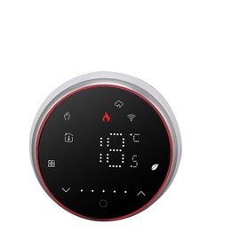 Smart Thermostats, Wireless WiFi Thermostat LED Display PC and ABS Energy Saving Voice APP Control for Boiler Heating for Apartment (Black)