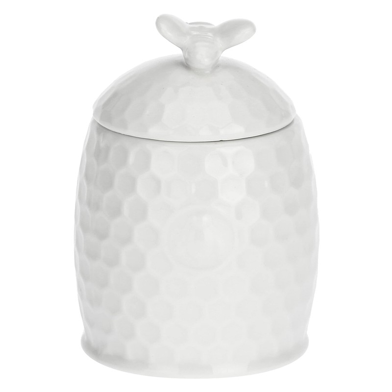LA PORCELLANA White Sugar Bowl with Teaspoon Aperegina