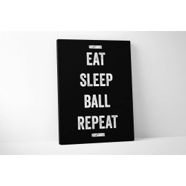 Damdekoli Eat Sleep Ball Canvas - Sports Basketball Gift - Team (12 X 18 Inches)