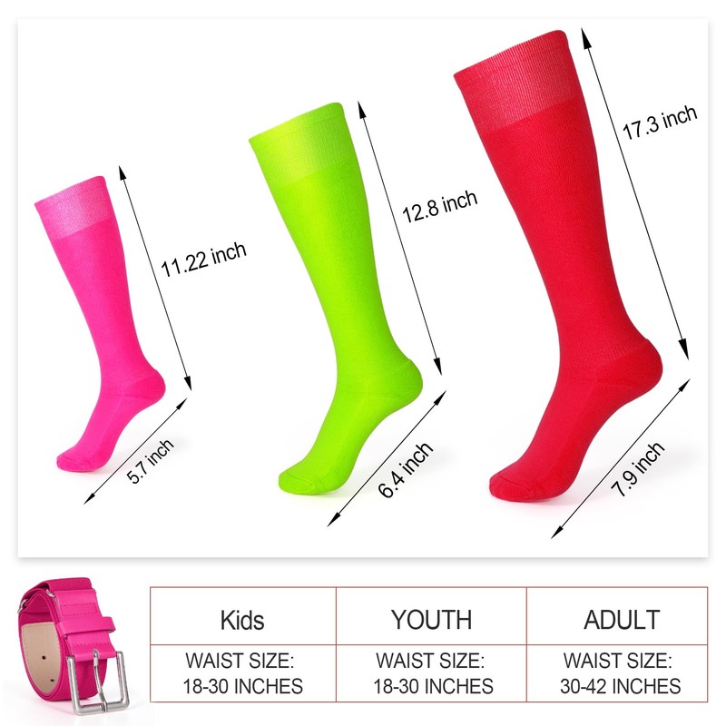 XZQTIVE Baseball Belt and Socks Combo Set Adjustable Softball Belt