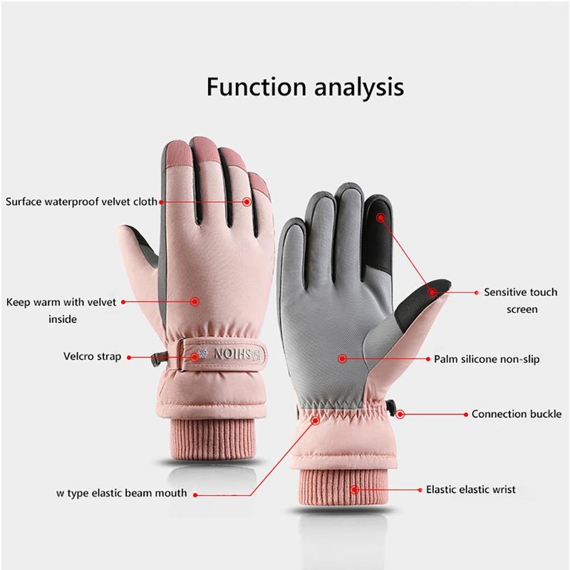 Winter Gloves Thermal Waterproof Gloves Women Windproof Touch Screen Gloves