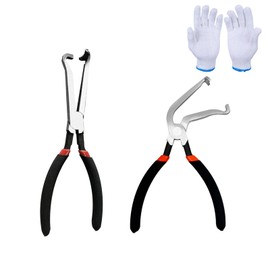 2Pcs Electrical Disconnect Pliers, 20Plug Pliers Pulling Tool for Easily Disconnection Locking-Push Tab Electrical Connectors Fuel Line Tab Repair Tools Ttab Style Plugs (C-Straight+Bend)