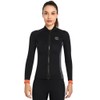 Women 3mm Neoprene Long Sleeve Wetsuit Top Warm Front Zipper