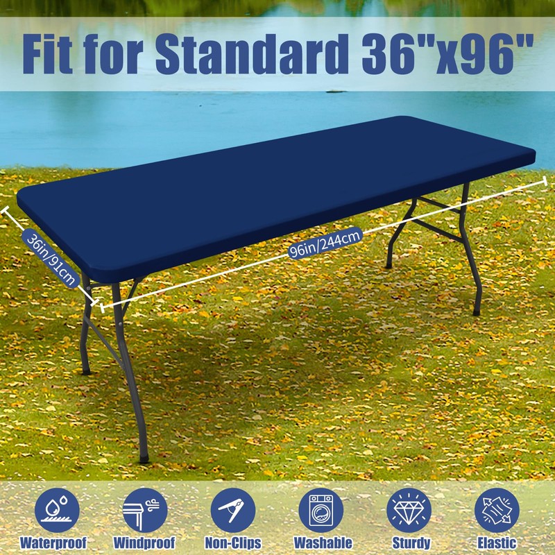Moosfor - Mantel rectangular de elastano de 8 pies, paquete