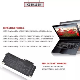 Unbranded New Genuine C31N1528 Battery For Asus ZenBook Flip UX360 UX360C UX360CA UX360CAK