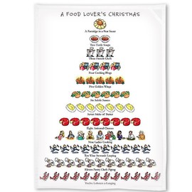 Mistletoe & Co. A Food Lover's Christmas 100% Cotton Kitchen Tea Towel, 18" x 26"