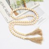POFET 60inch Wood Bead Garland with Tassels Beads Rustic Country